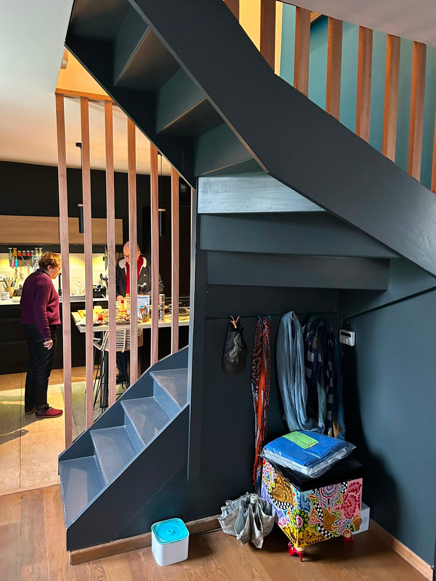 Menuiserie — Habillage d'escalier & claustra bois
